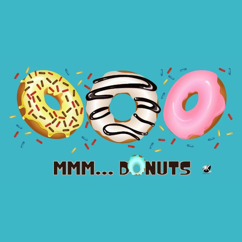 Glazed Donuts with Sprinkles Illustration