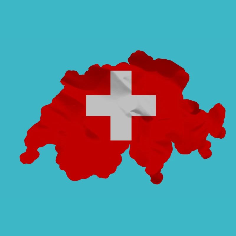 Drapeau suisse en forme de pays