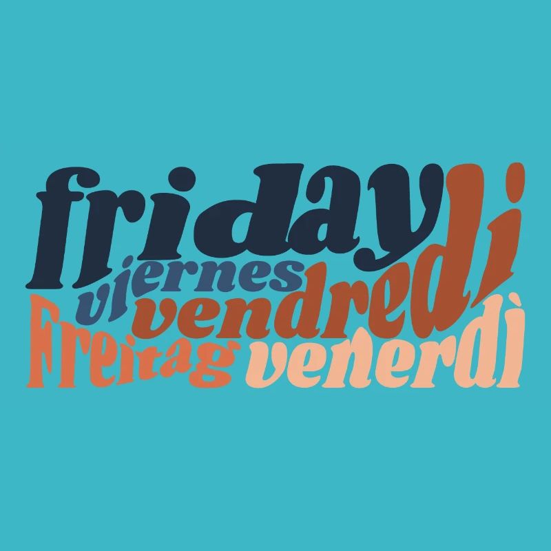 "Friday" - lettering in 5 languages