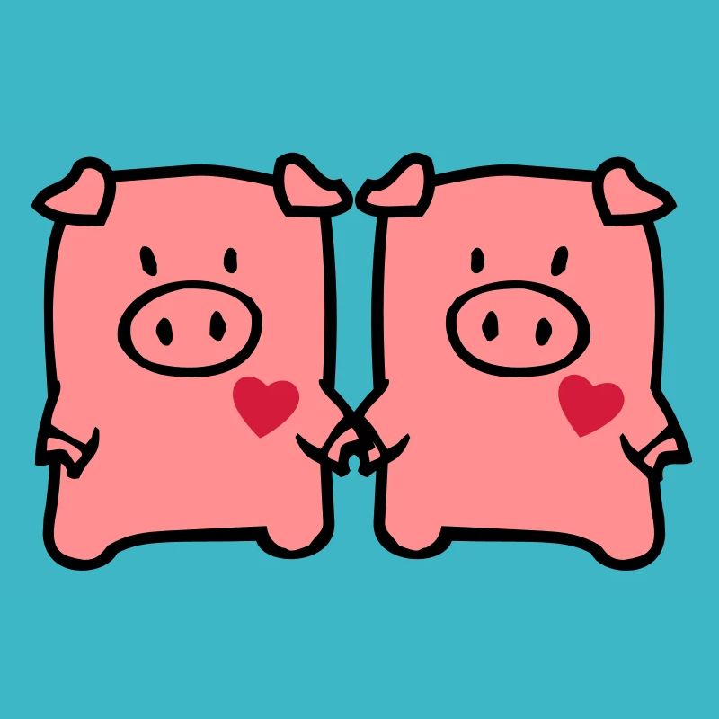 two cute pigs