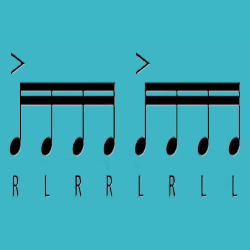 Paradiddle Music Notes Drummer Percussion Musician