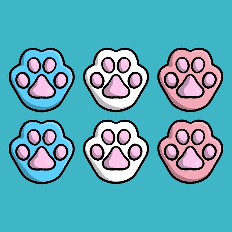 Mignon Chat Pat Trans Drapeau Drapeau LGBTQ Kawaii