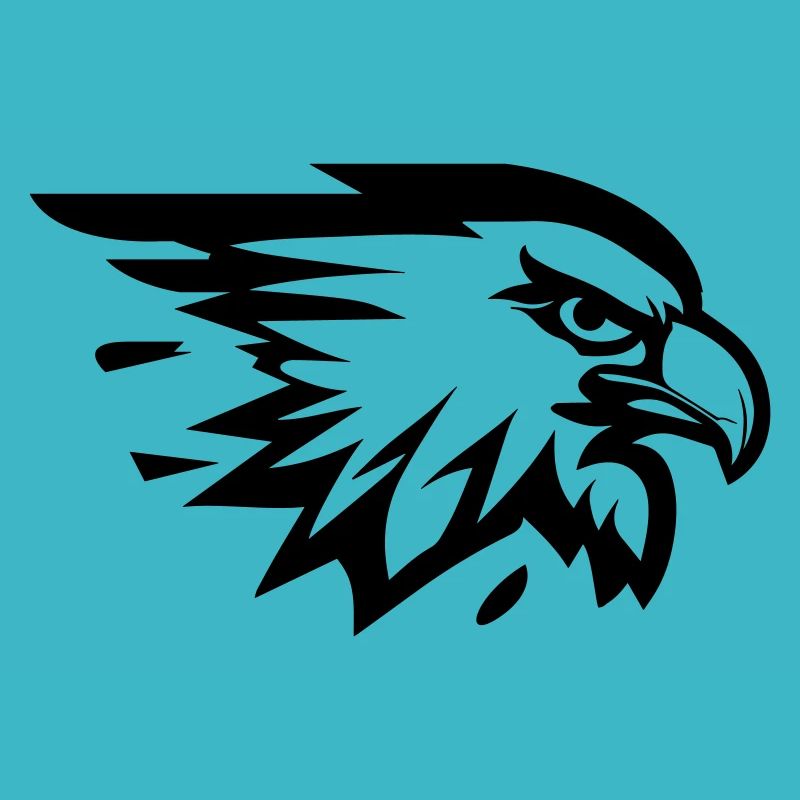 tête d'aigle avec aile en profil
