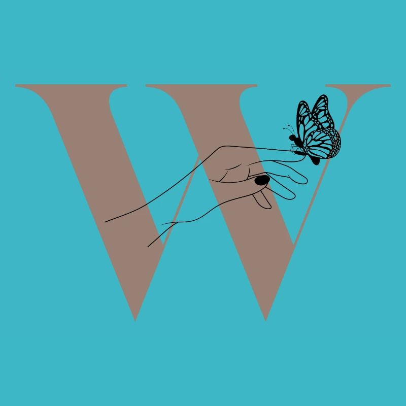 Buchstabe W Magischer Schmetterling