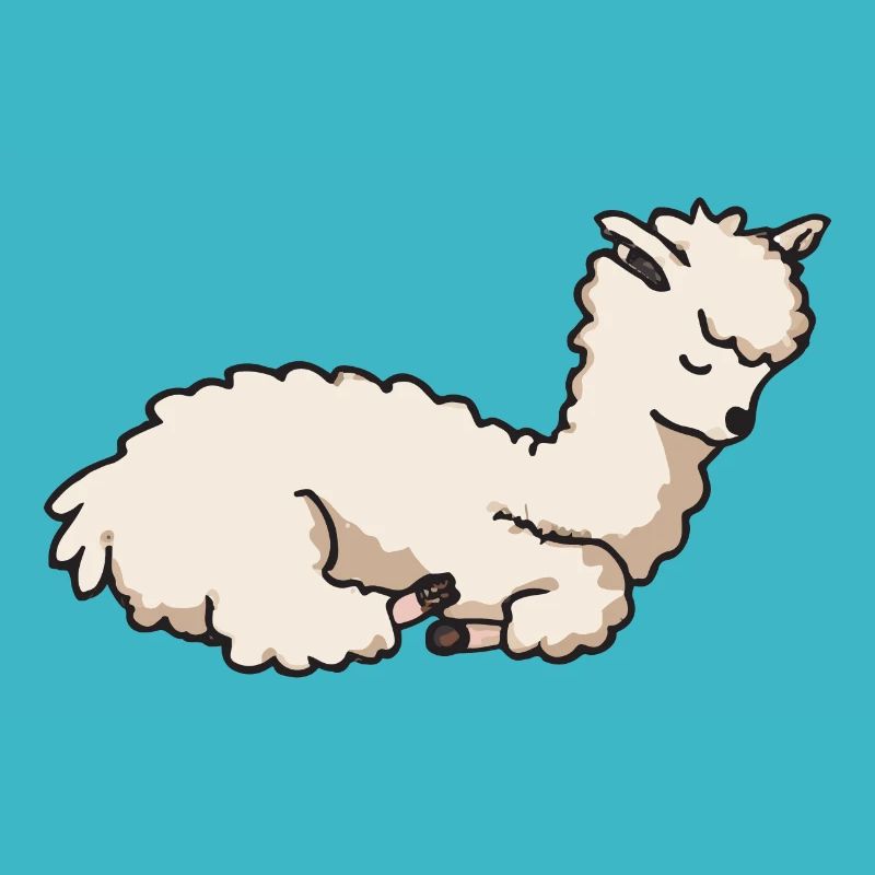 Müdes Lama Pyjama Liebe Llamas Vektor Alpaka