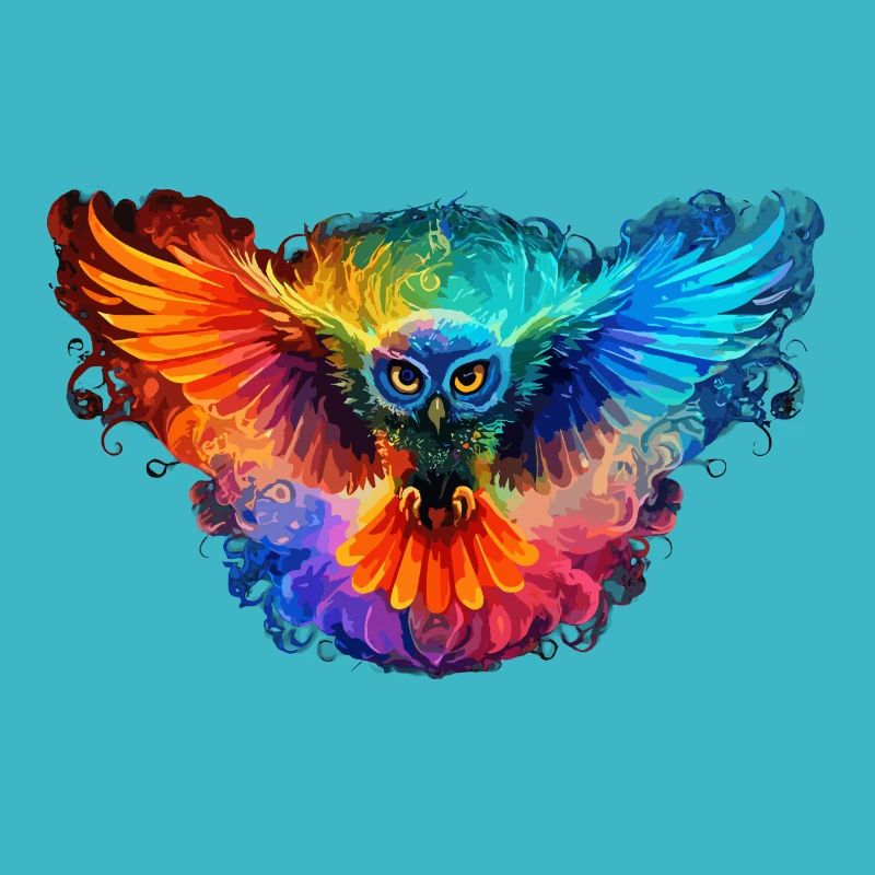 Regenbogen Eulenherz Kunst