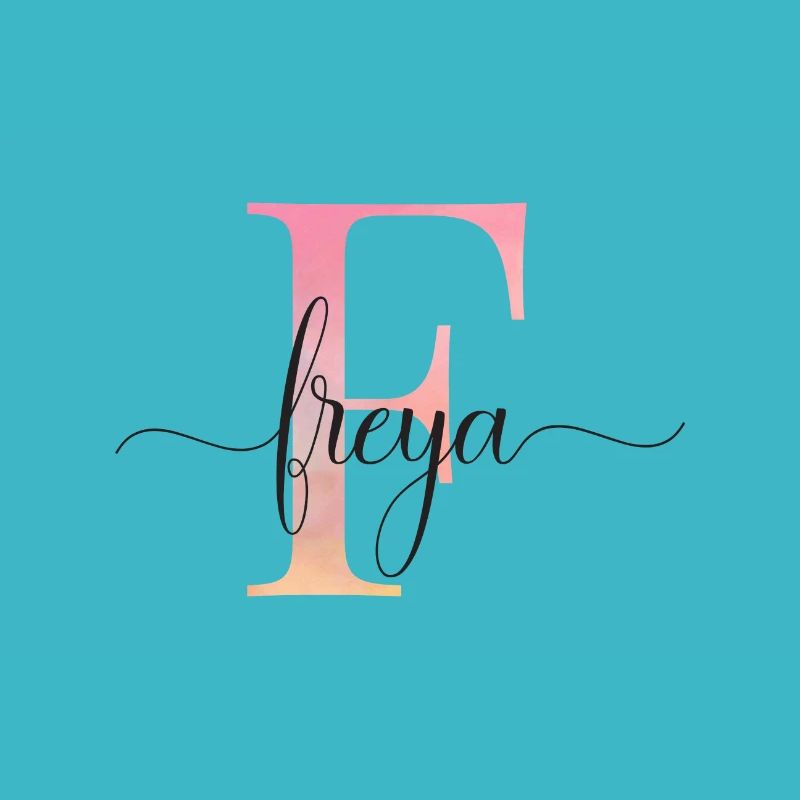 F| Monogramme | Nom | Freya |Aquarelle