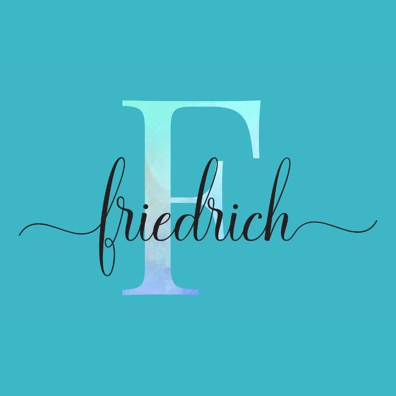 E| Monogramm | Name | Friedrich | Watercolor