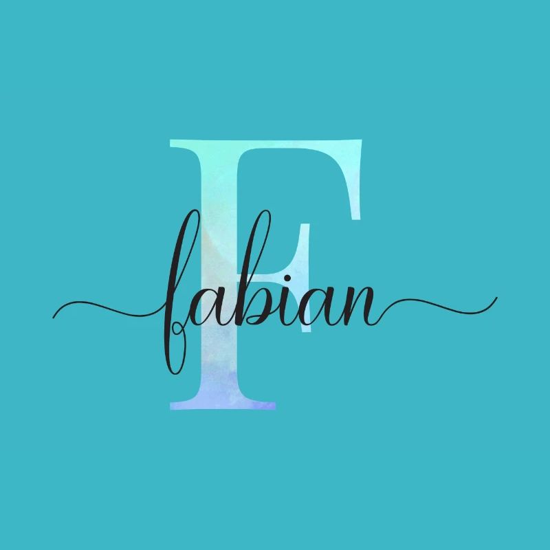 E| Monogram | Name | Fabian | Watercolor