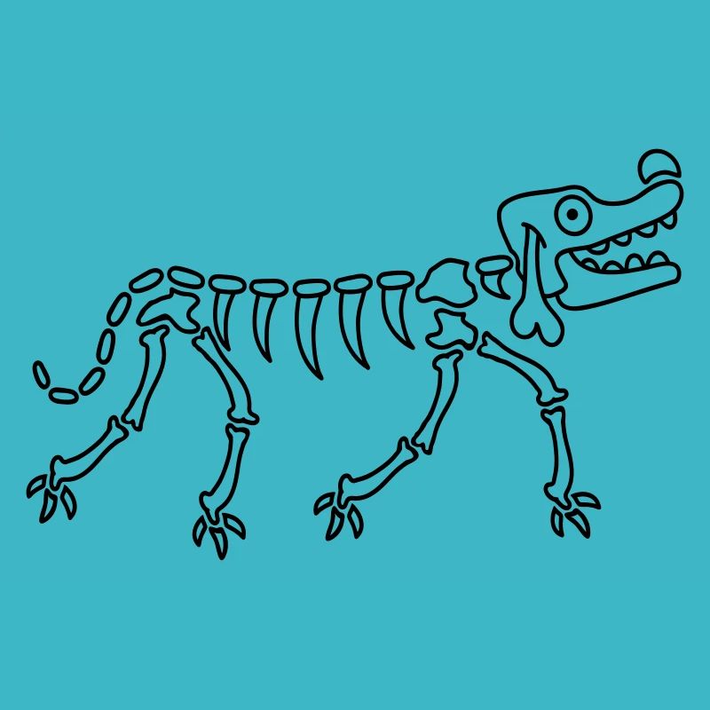 Dog Skeleton Bone Halloween Horror Cartoon Cool