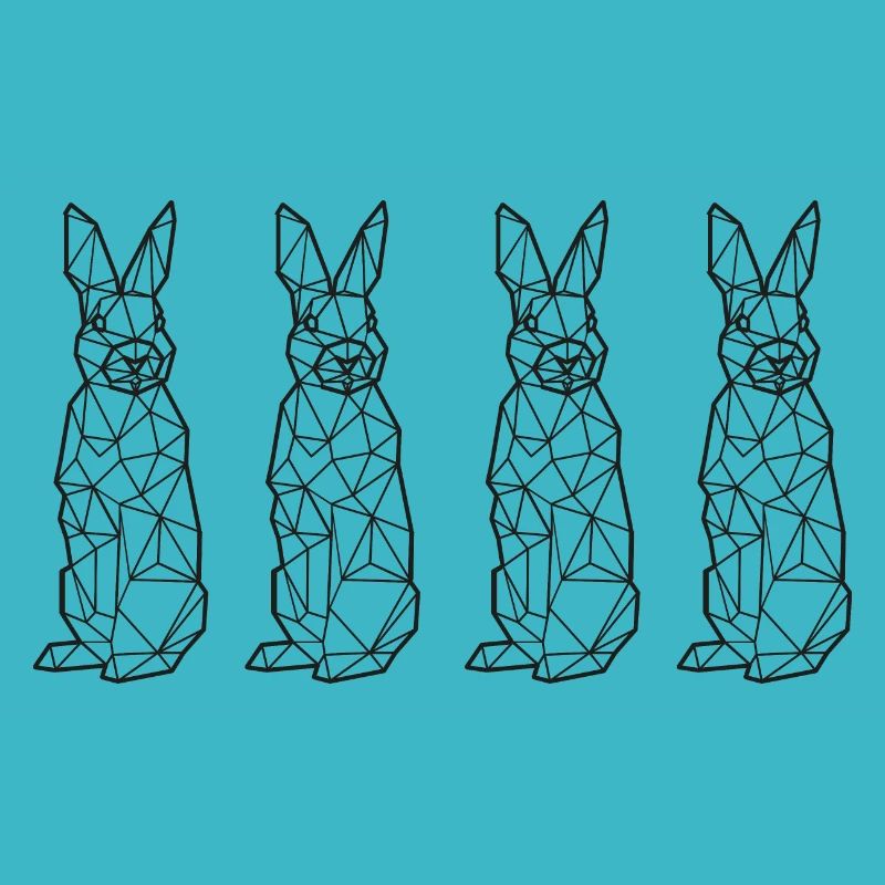 Polygon rabbit rabbit art.