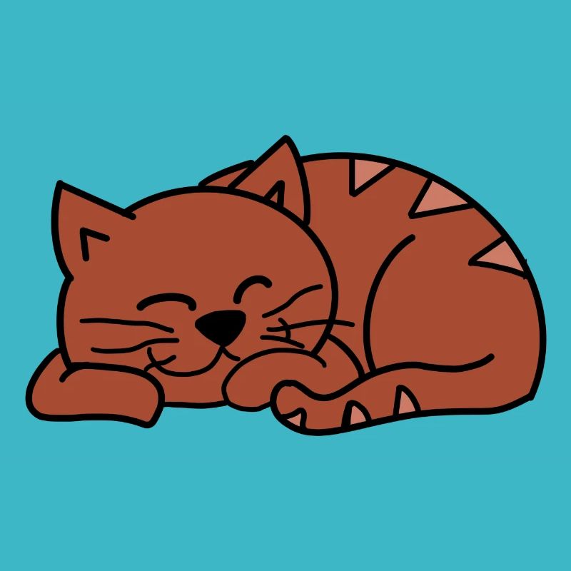 Chat endormi rouge
