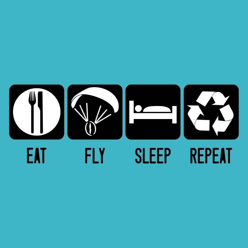 Paramotor Eat Fly Sleep Repeat - Motorschirm Weiß