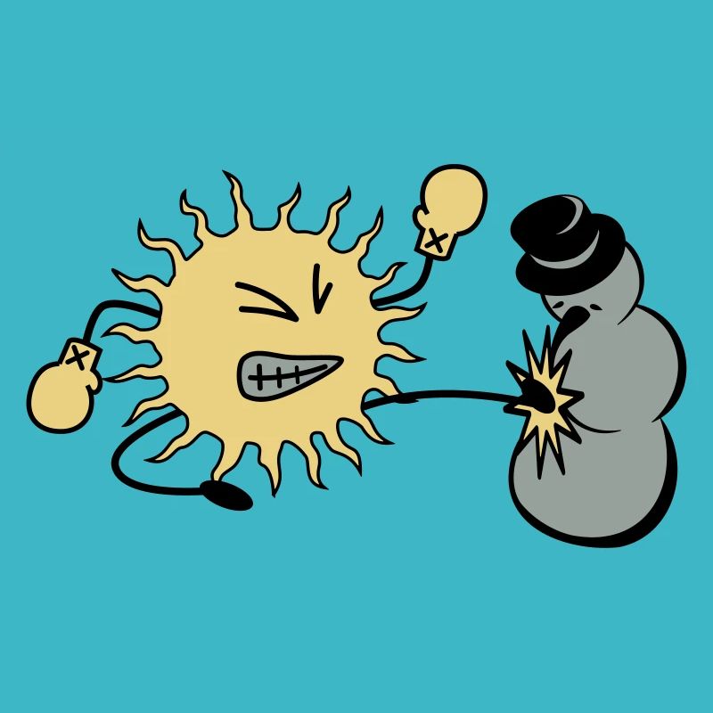 sun kicks snowman