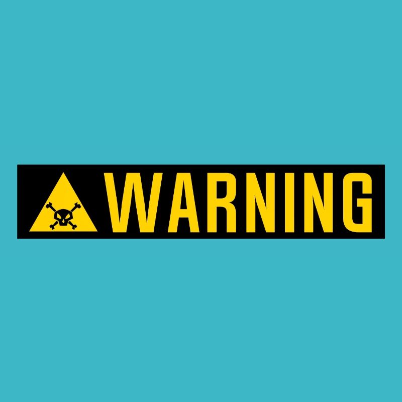 warning panel skull triangle plate