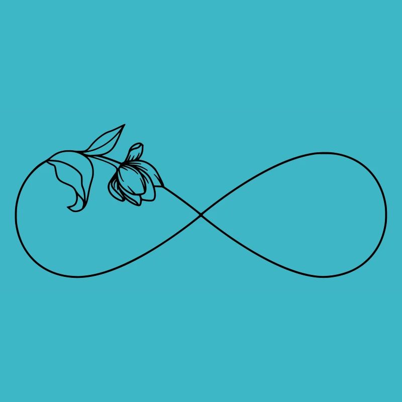Schlichtes Unendlichkeitssymbol Infinity mit Blume
