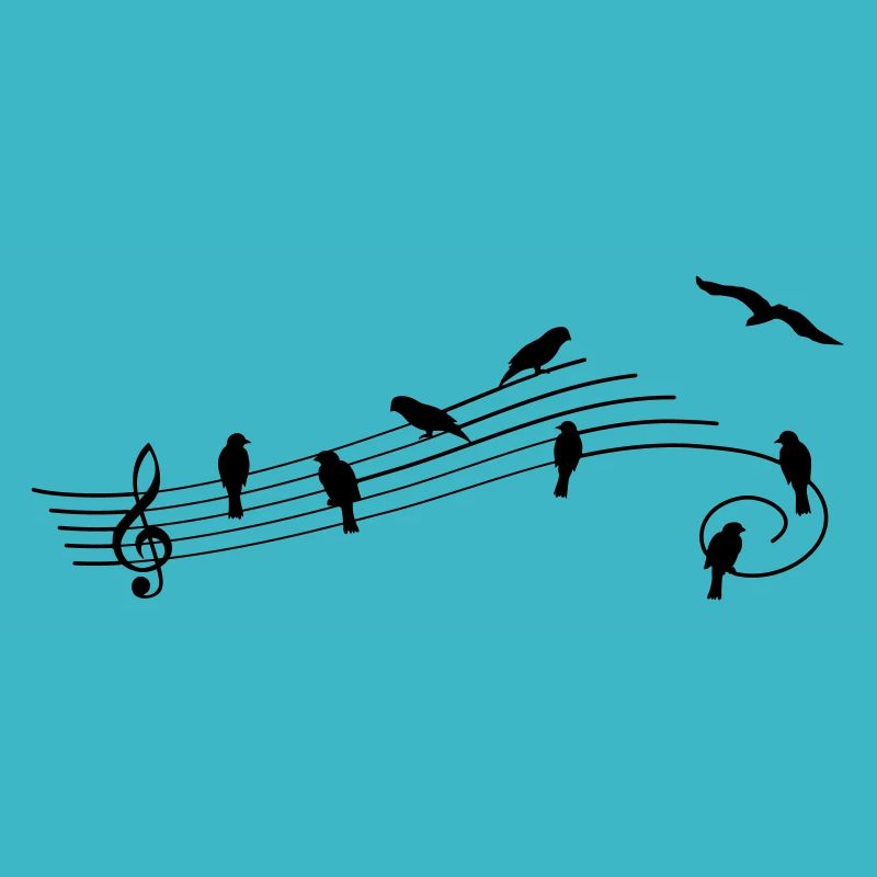 Music bar with birds as musical notes.