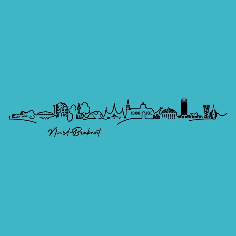 Skyline Nordbrabant - SCHWARZ (Mehrfarbiger Vektor)