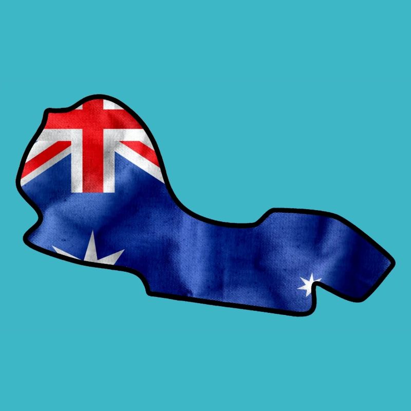 Piste de course australienne avec drapeau