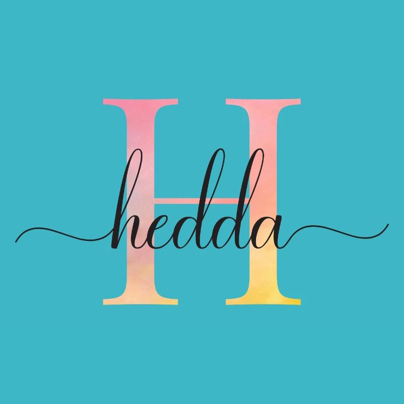 H | Monogramme | Nom | Hedda |Aquarelle