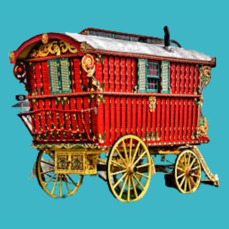 caravane gitane vardo, chariot fait à la main