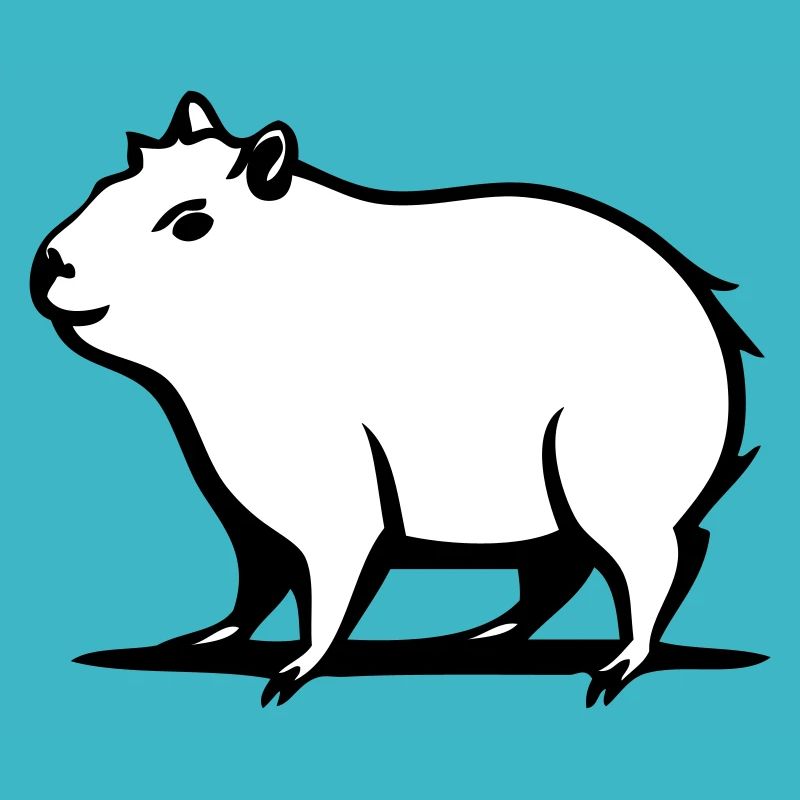 A cute capybara in a cartoon stem