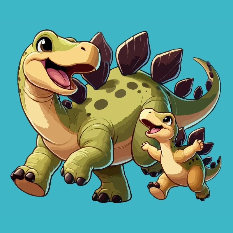 Stegosaurus Mutter und Kind