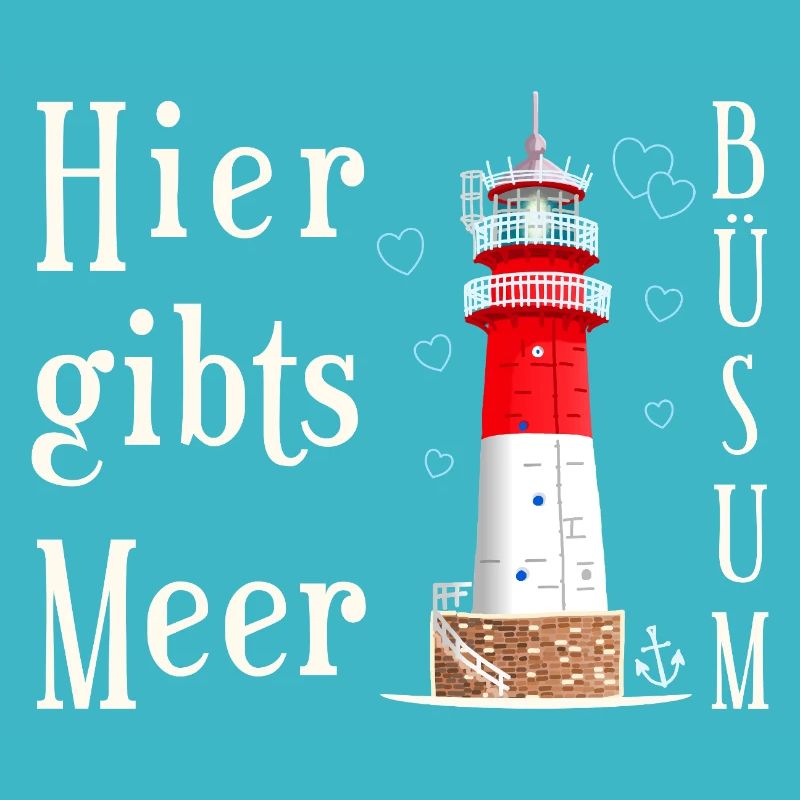 Büsum, Drawing Lighthouse, Here is the sea