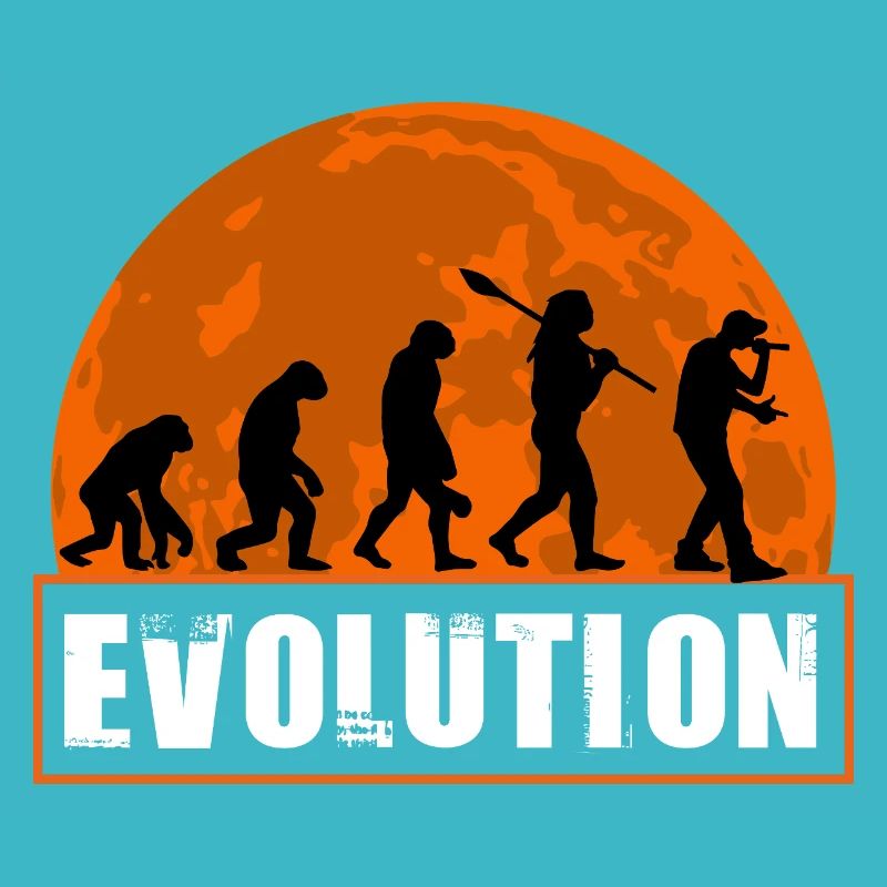 Lustiger Rapper der menschlichen Evolution