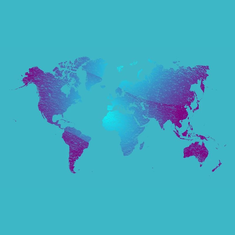 cool world map design in blue and purple