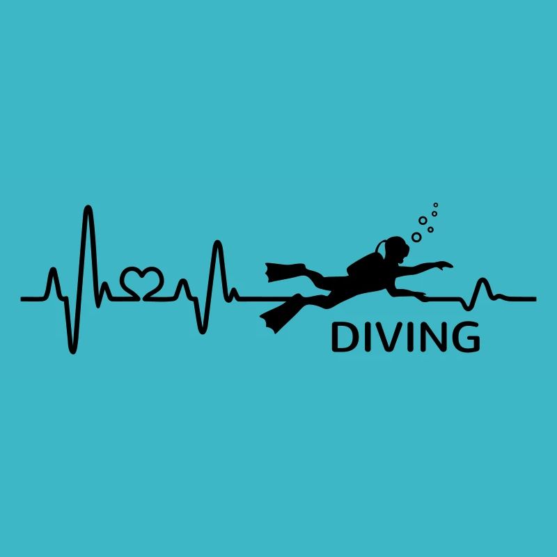 Diver heartbeat I love diving pulse rate