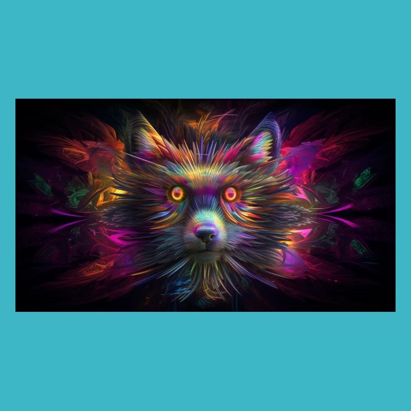 Hypnotischer Waschbär in der 5. Dimension