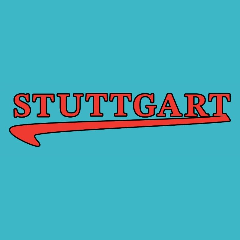 Stuttgart Schriftzug mit rotem Unterstrich