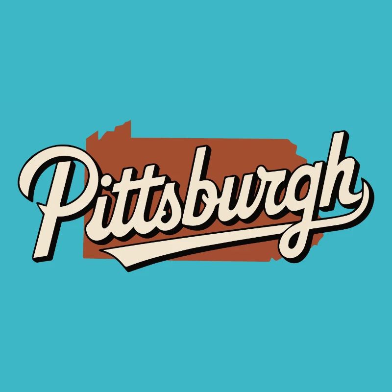 Vintage Pittsburgh Logo with Pennsylvania Map