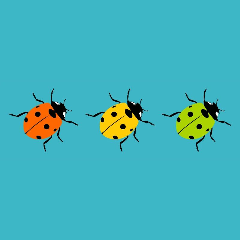 trois coccinelles dans une rangée, feux de circulation de coccinelle