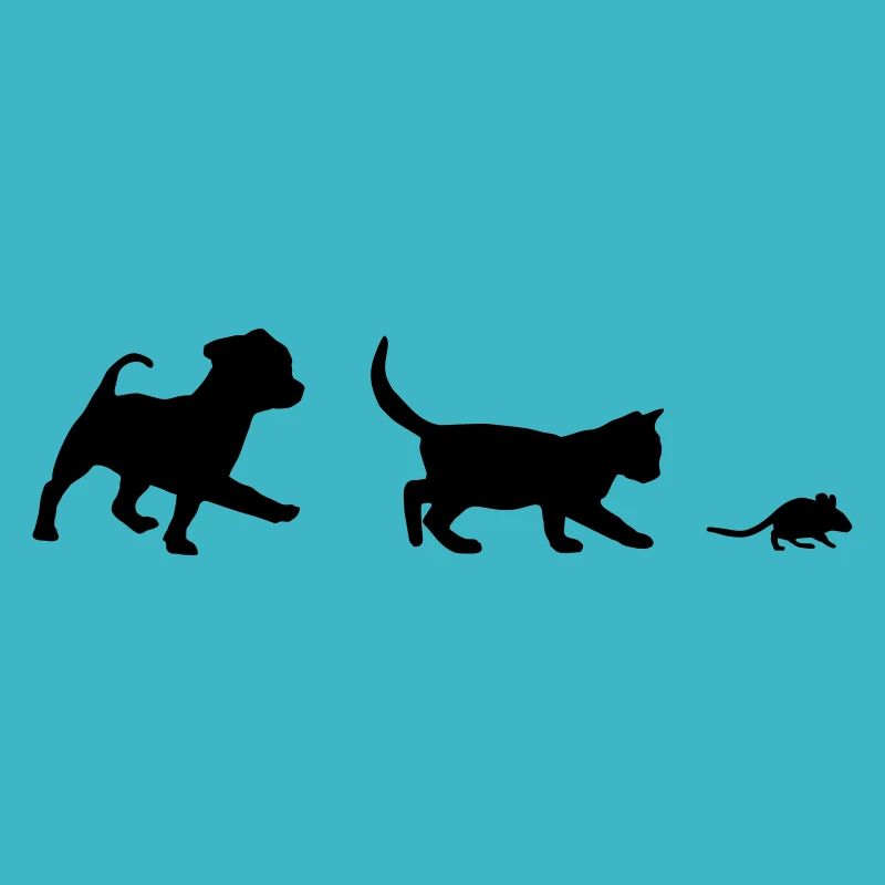 Cute Dog, Cat and Mouse