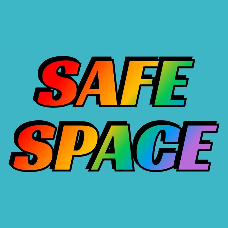 Safe space rainbow text LGBT Pride Month