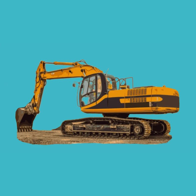 Excavator construction site