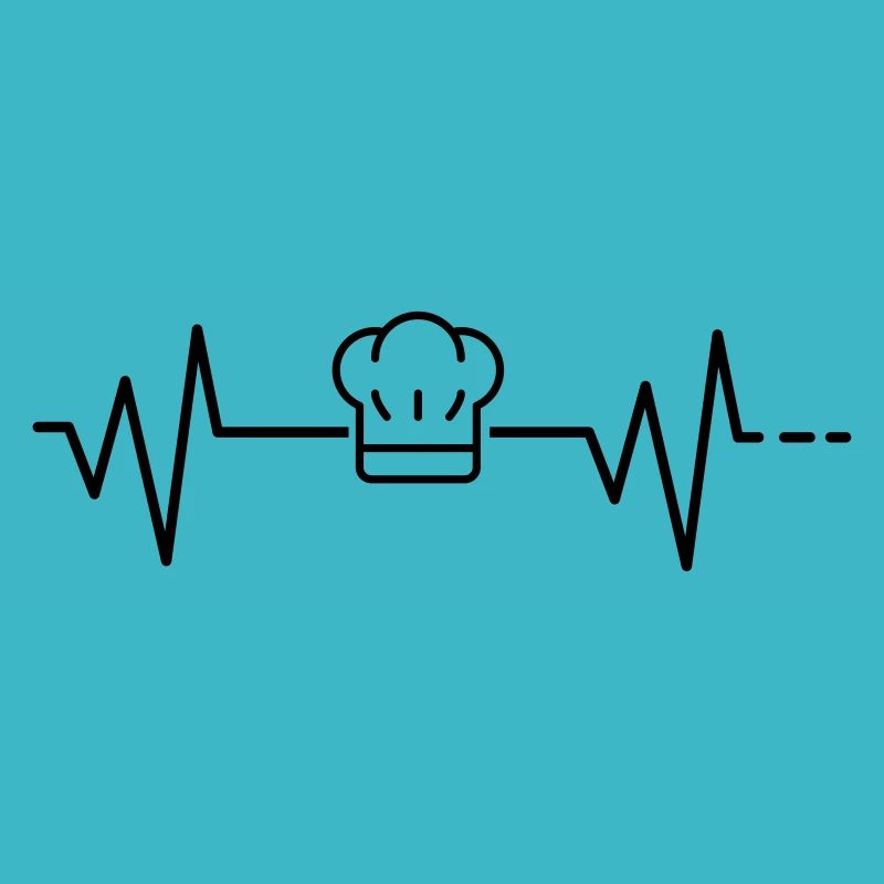 Heartbeat cook, chef hat, chef, cooking, kitchen