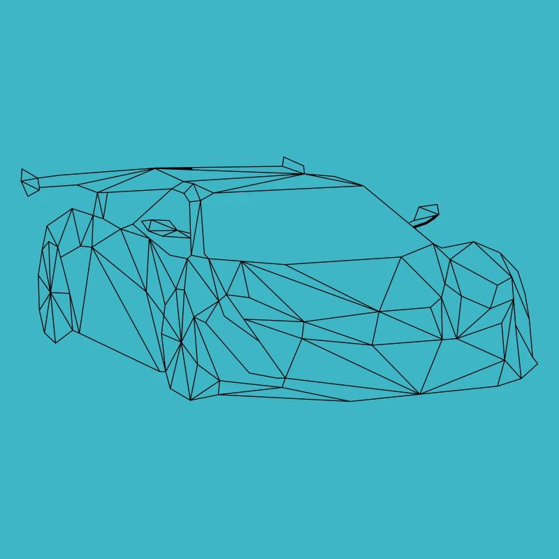 Low Poly Art - Rennauto