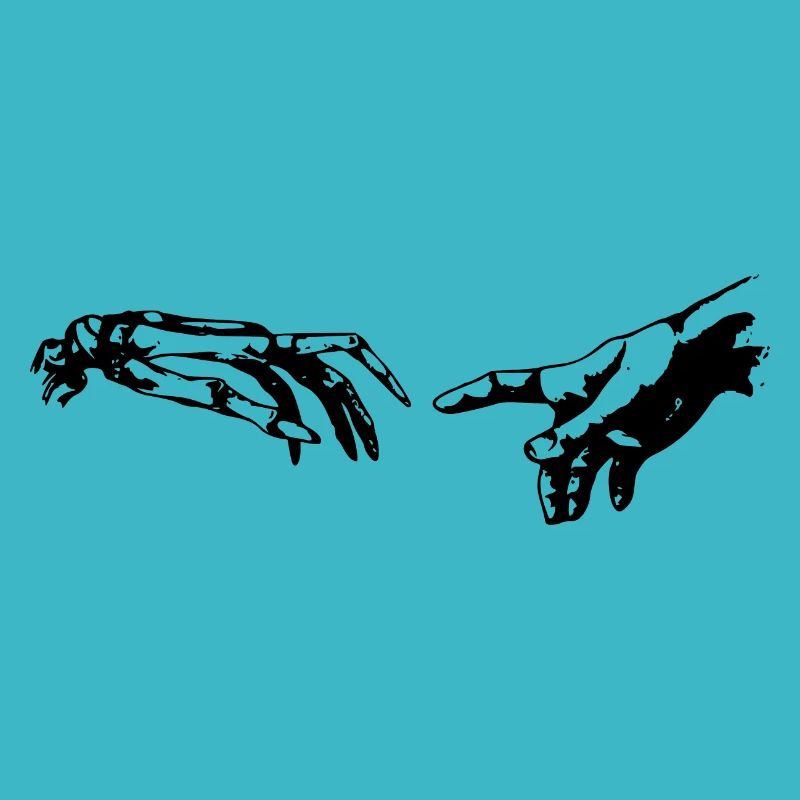 Paintng (Gemälde) simple hand and skeleton black