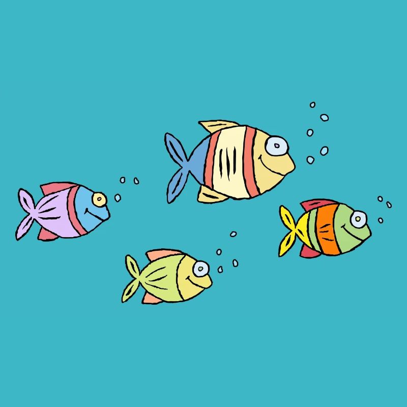 Poisson Cichlide Eau Mer Graffiti Dessin