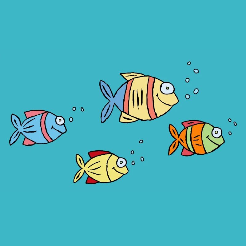 Poisson Cichlide Eau Mer Graffiti Dessin