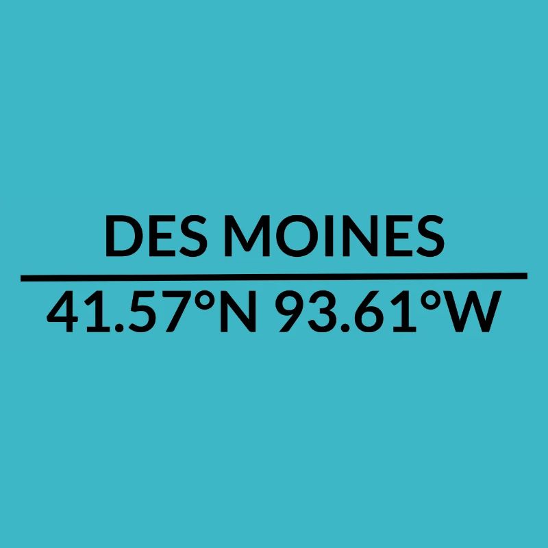 Des Moines, Iowa, USA Coordinates