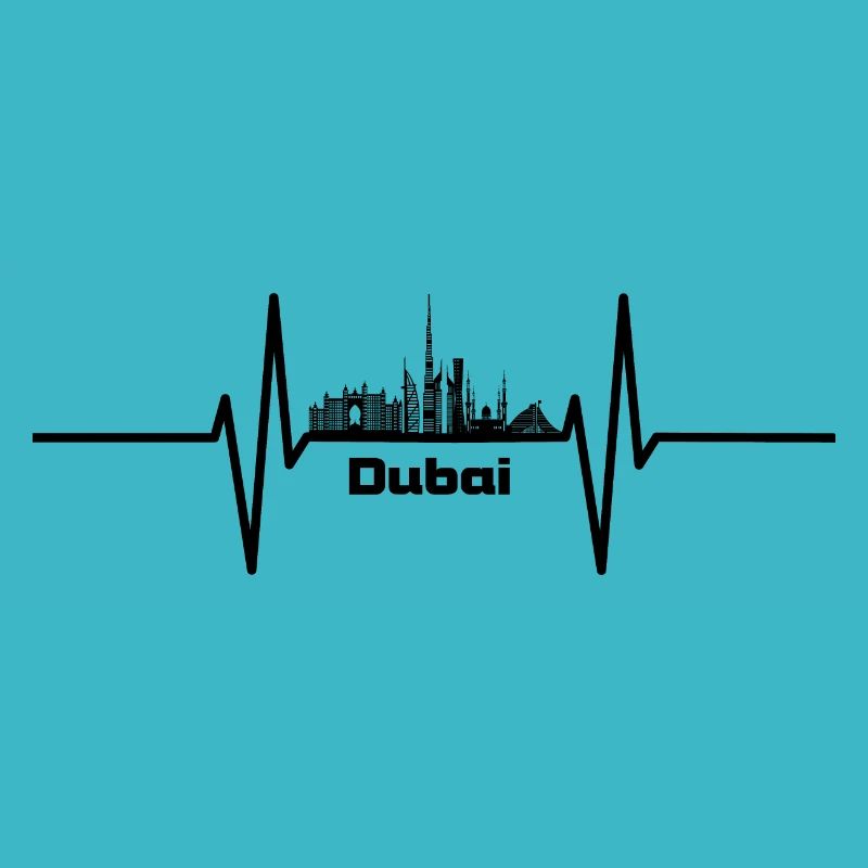 Herzschlag mit Skyline Dubai