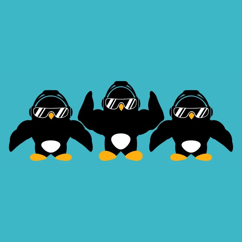 3 Penguins Bodybuilder Lunettes de soleil Casque Équipe