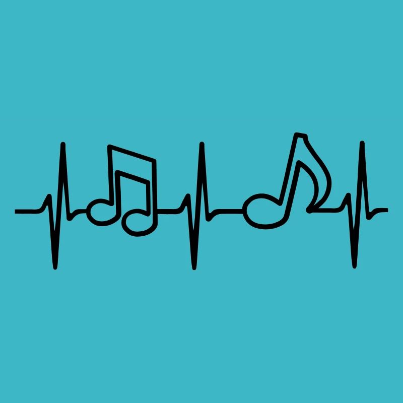 Heartbeat Music Note Notes de musique ECG