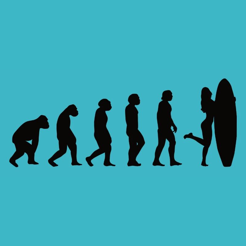 Surferin Surfbrett surfen Evolution Wellenreiten
