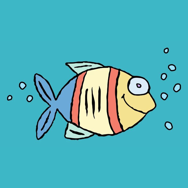 Poisson Cichlide Eau Mer Graffiti Dessin