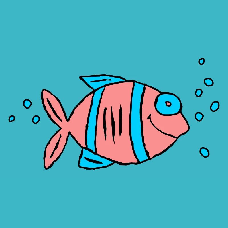 Poisson Cichlide Eau Mer Graffiti Dessin